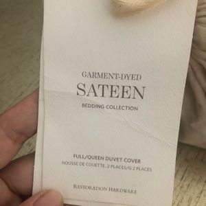 Restoration hardware garment washed sateen duvet cover